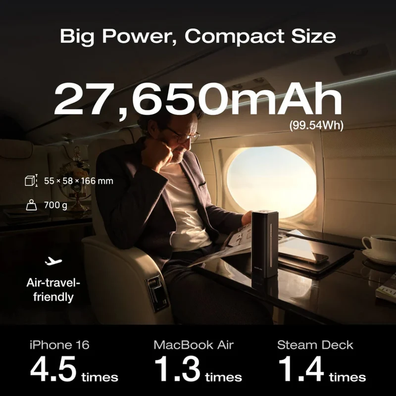 Ecoflow Rapid Pro Power Bank 27650mAh 300W c/Cabo Integrado de 140W