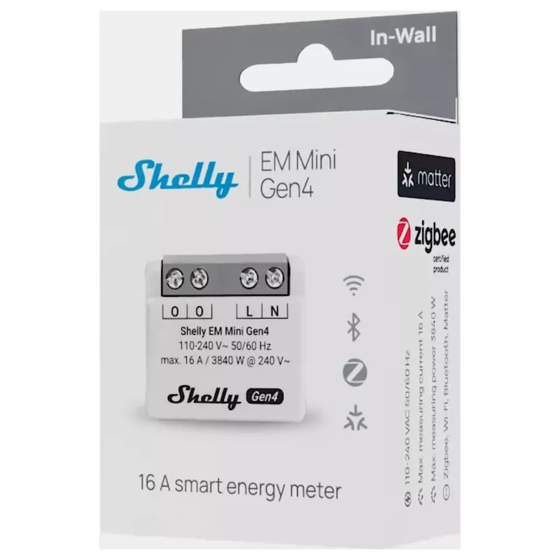 Shelly Medidor Inteligente de Consumo de Energia até 16 A - Shelly EM Mini Gen4