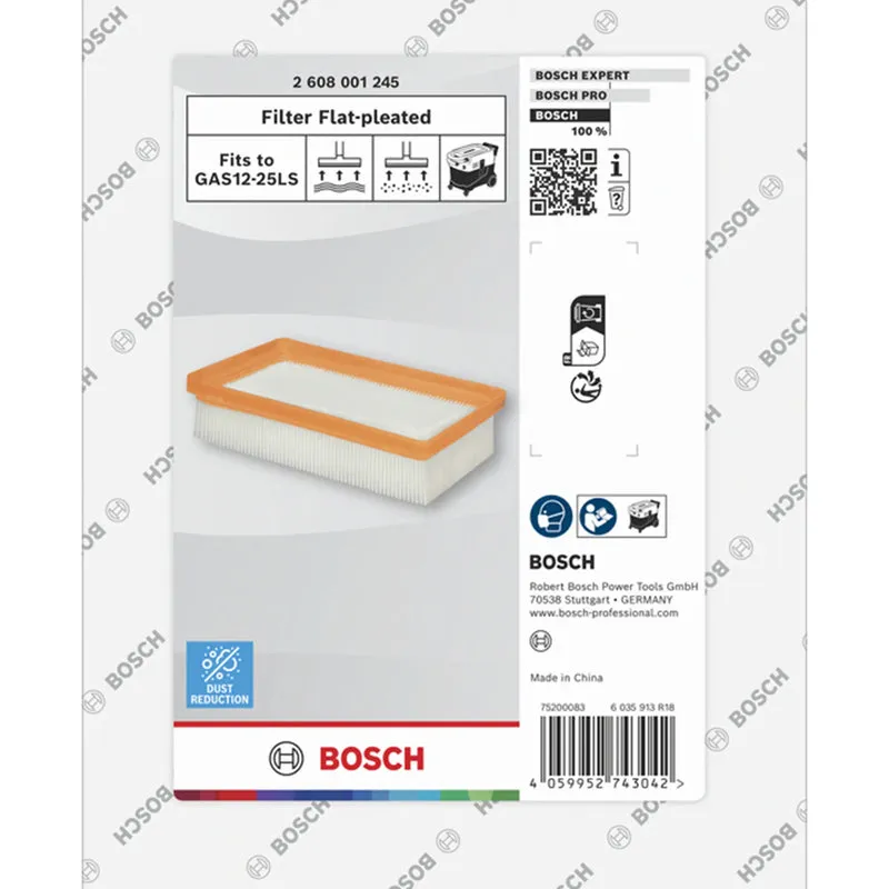 Flat Pleated Filter Bosch 2608001245