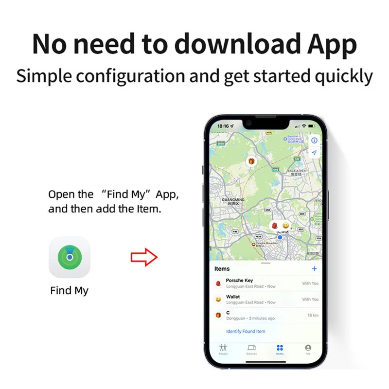Lippa Smart-Finder til nøgler, ting og kæledyr, Apple Find, 2 stk