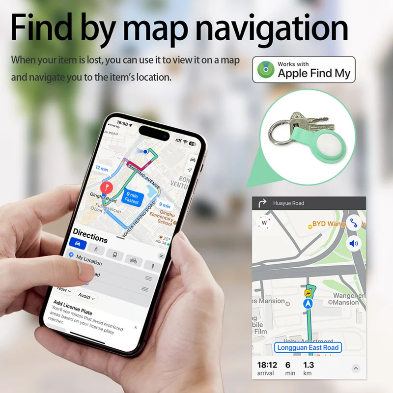 Lippa Smart-Finder til nøgler, ting og kæledyr, Apple Find, 2 stk