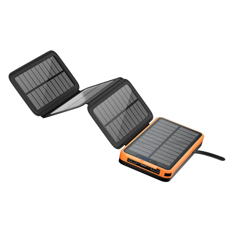 Lippa 20.000 mAh Solcelle Powerbank, 2 x USB-A output