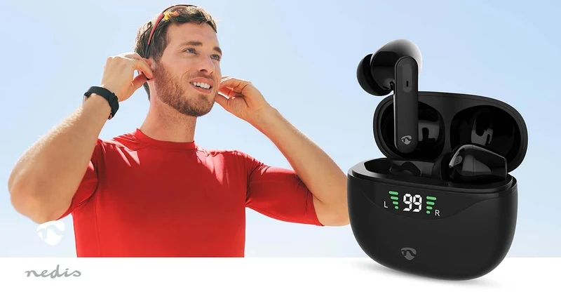 Volledig Draadloze Oordopjes ANC (Active Noise Cancelling) - Bluetooth® - Batterij 1 werkingstijd standaard verbruik: 1800 min