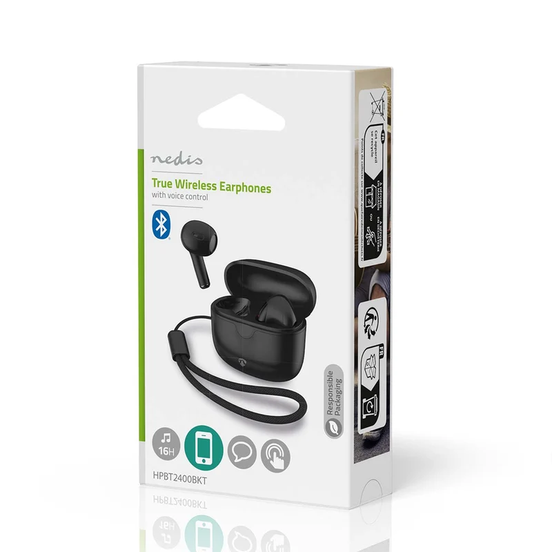 Volledig Draadloze Oordopjes Bluetooth® - Batterij 1 werkingstijd standaard verbruik: 960 min - Aanraakbediening