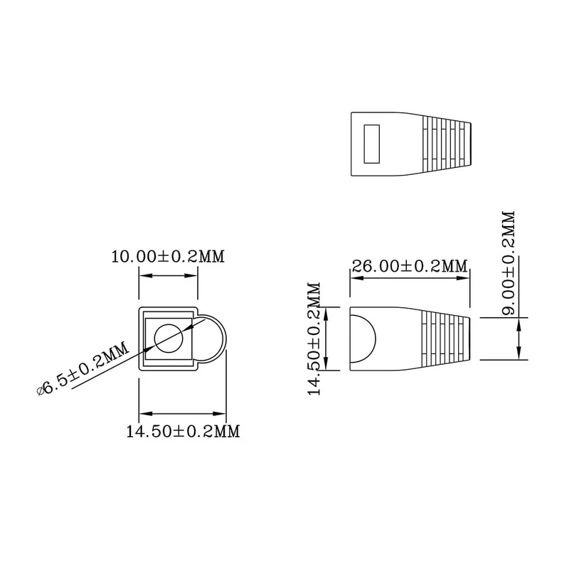 Trekontlasting RJ45 - PVC - Doos