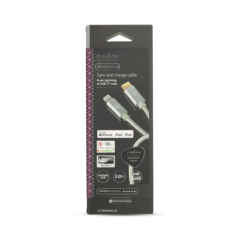 Lightning Kabel USB 2.0 - Apple Lightning 8-Pins - USB-C™ Male