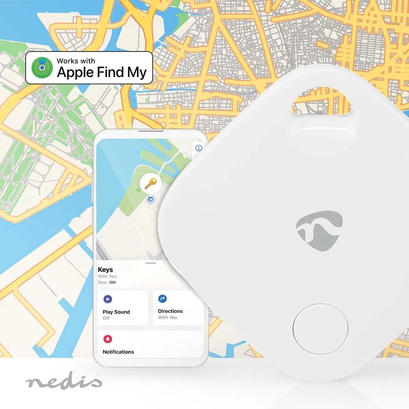Keyfinder Geschikt voor: Apple Find My App - Batterij Gevoed - 1x CR2032