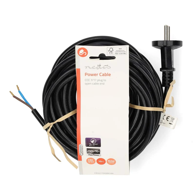 Stroomkabel voor Stofzuiger Euro / Type-C (CEE 7/17) - 250 V AC - 16A