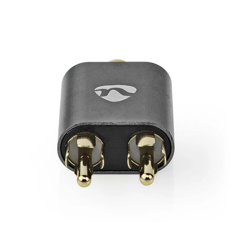 Stereo-Audioadapter 2x RCA Male - 3,5 mm Female - Verguld