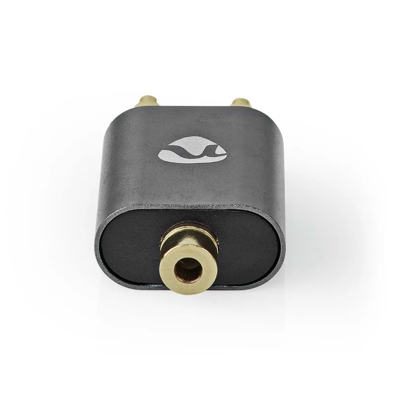 Stereo-Audioadapter 2x RCA Male - 3,5 mm Female - Verguld