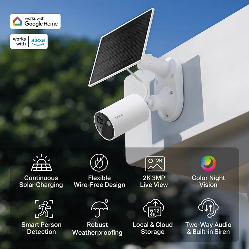 TP-Link Outdoor Security WiFi Câmera c/ bateria + painel solar - TAPO TC82KIT