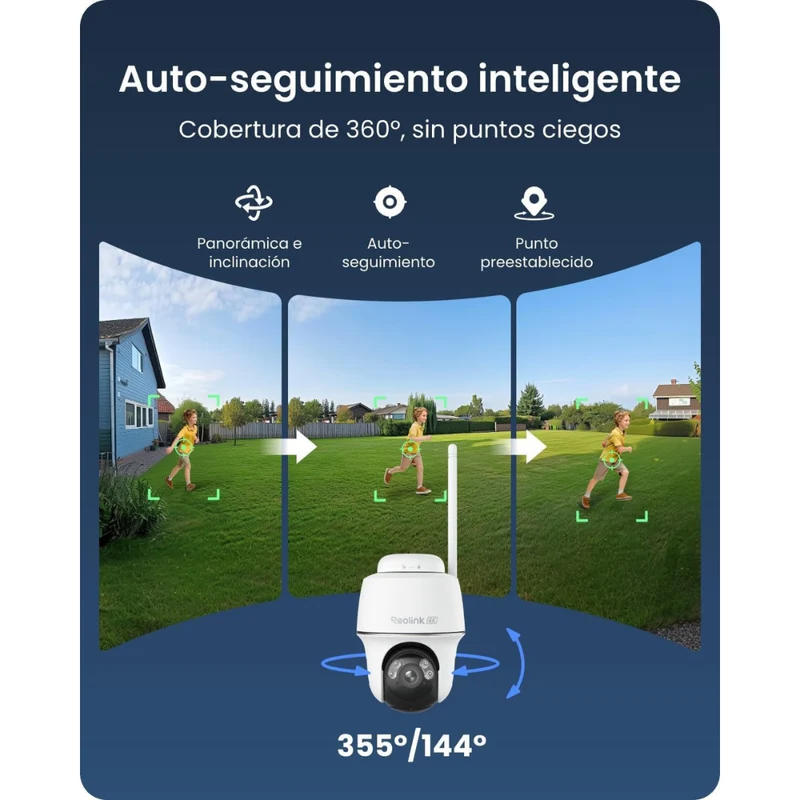 Reolink Camara Autónoma a Bateria c/ Painel Solar Wireless de 8MP e 4K com Focos de Luz - Reolink Argus PT Ultra