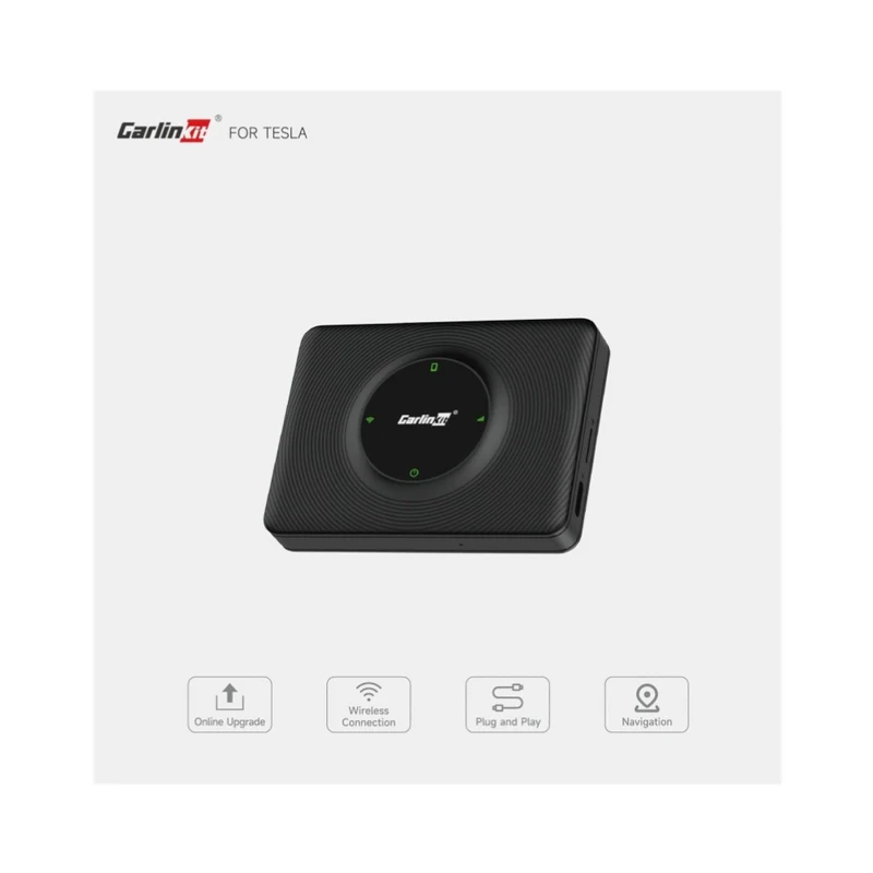 CarlinKit Compatível com Tesla Dongle Android Auto Carplay Sem fios Wifi Bluetooth Adaptador - CarlinKit CPC200T2C