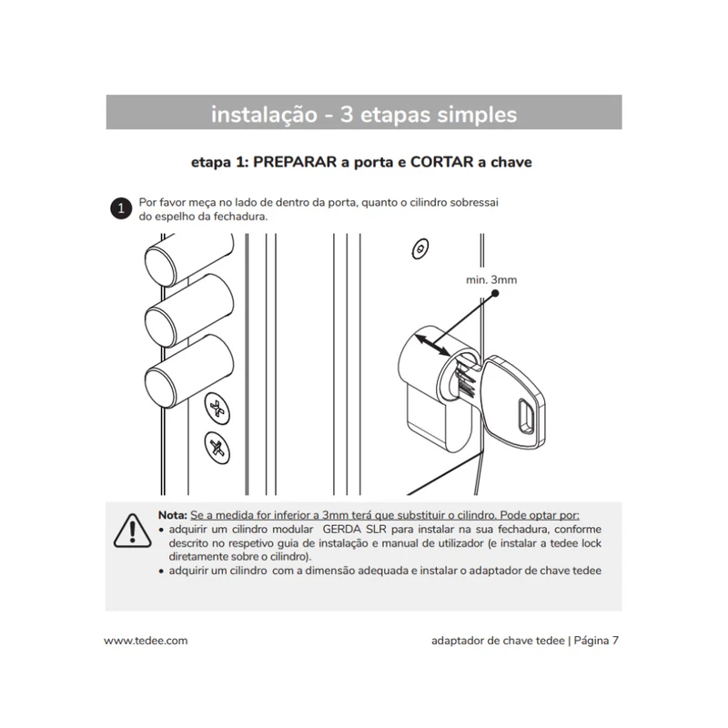 Tedee Adaptador Europeu - Adaptador para cilindro Europeu