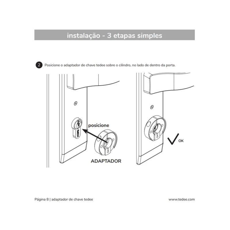 Tedee Adaptador Europeu - Adaptador para cilindro Europeu