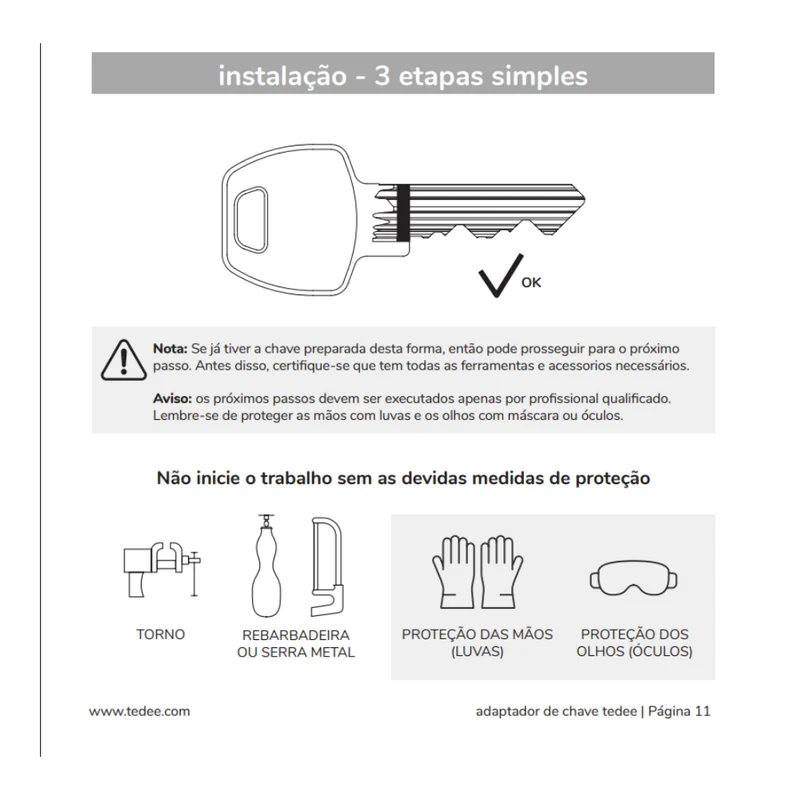 Tedee Adaptador Europeu - Adaptador para cilindro Europeu