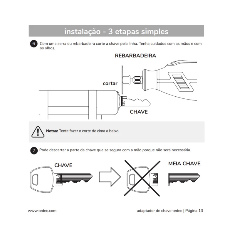 Tedee Adaptador Europeu - Adaptador para cilindro Europeu
