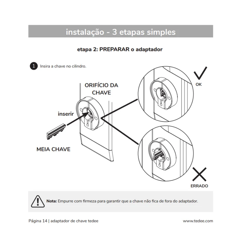 Tedee Adaptador Europeu - Adaptador para cilindro Europeu