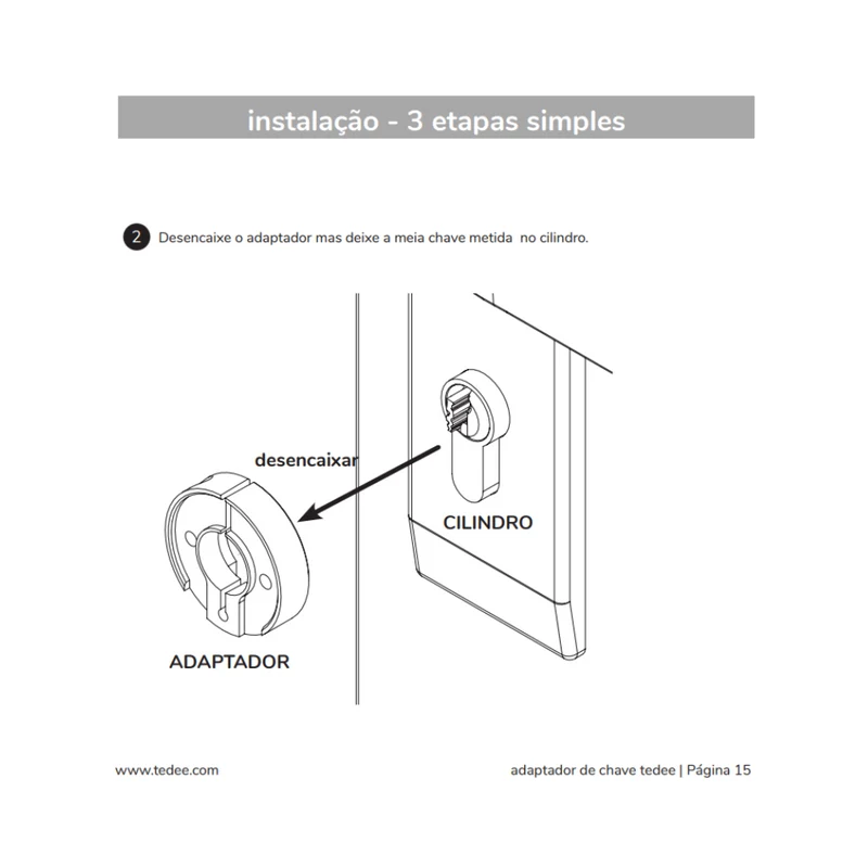 Tedee Adaptador Europeu - Adaptador para cilindro Europeu