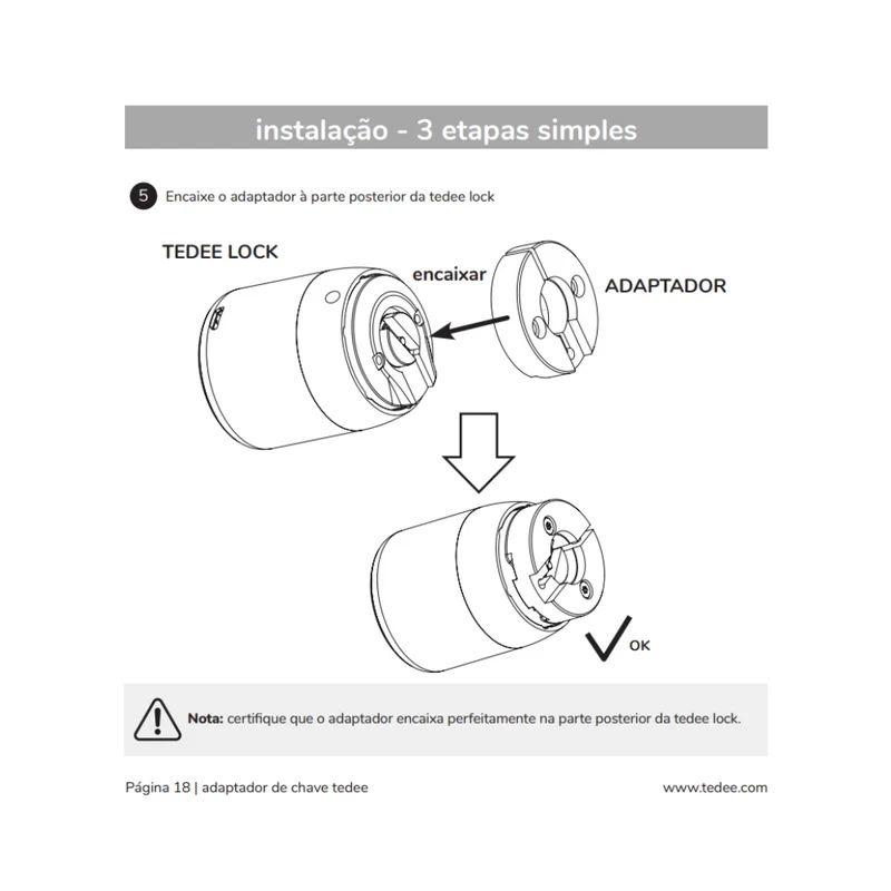 Tedee Adaptador Europeu - Adaptador para cilindro Europeu