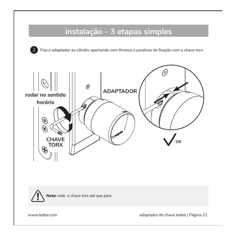 Tedee Adaptador Europeu - Adaptador para cilindro Europeu