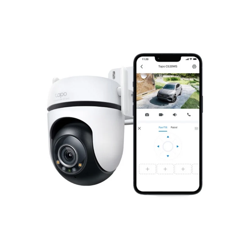 TP-Link - Câmera Exterior Inteligente IP66 WiFi Pan/Tilt 2K - TAPO C520WS