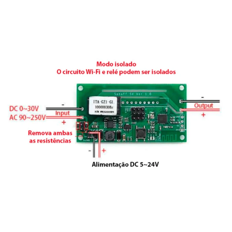 Sonoff Módulo Comutador Universal de Desenvolvimento por WiFi - Sonoff SV