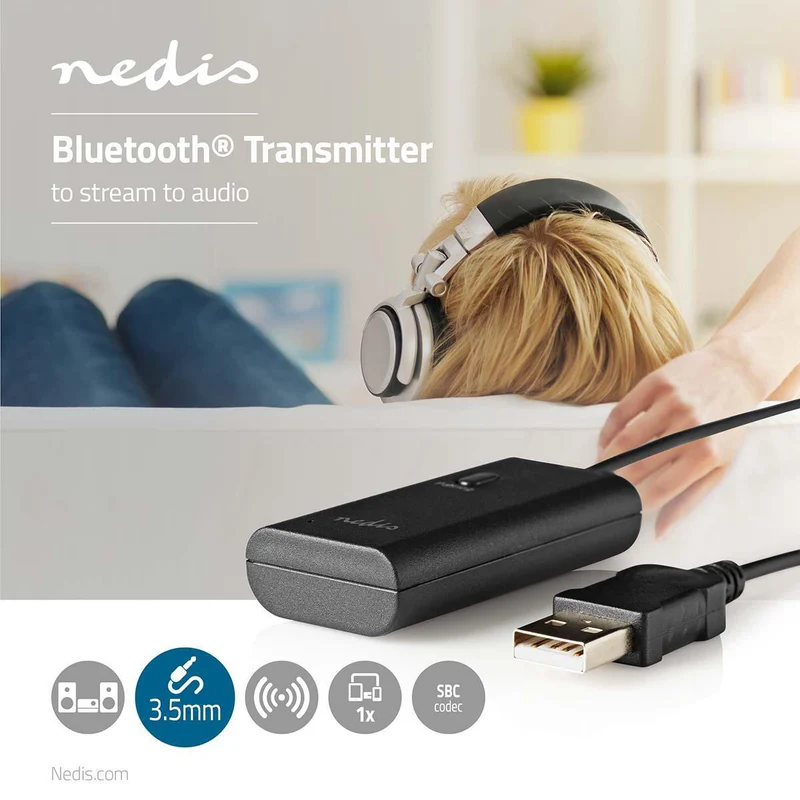 Bluetooth®-Zender Ingangen audio / video / data: 1x AUX / 1x USB - Maximaal 1 Apparaat - Zwart