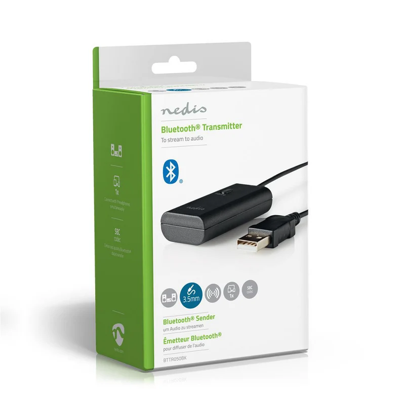 Bluetooth®-Zender Ingangen audio / video / data: 1x AUX / 1x USB - Maximaal 1 Apparaat - Zwart