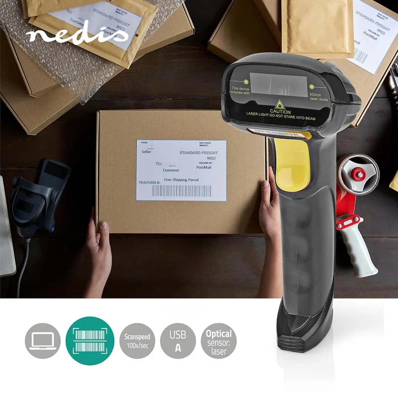 Barcodescanner Laser - Bedraad - 1D Lineair