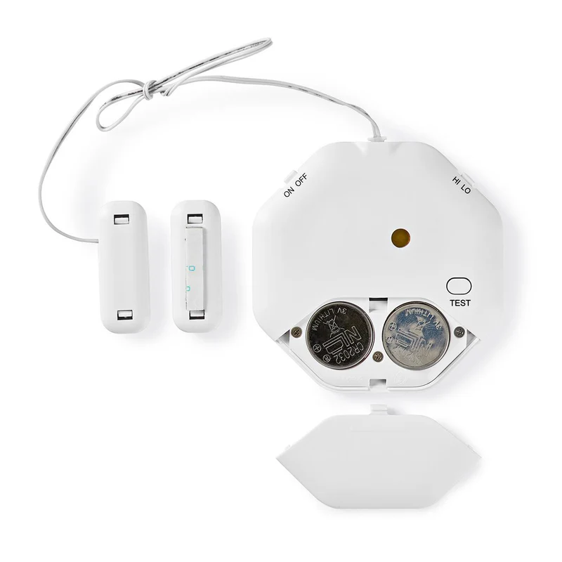 Deur- en raamalarm met sirene Glasbreuksensor / Magnetische sensor - Batterij Gevoed - 2x CR2032