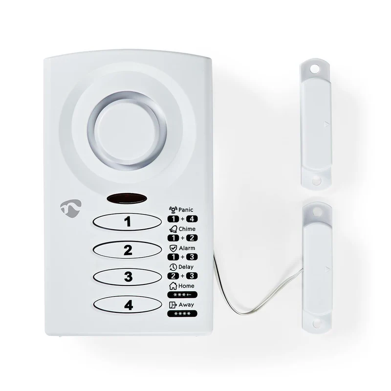 Deur- en raamalarm met sirene Magnetische sensor / Toetsenbord - Batterij Gevoed - 3x AAA/LR03