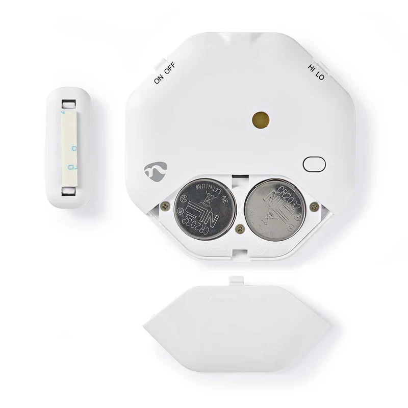 Deur- en raamalarm met sirene Magnetische sensor - Batterij Gevoed - 2x CR2032