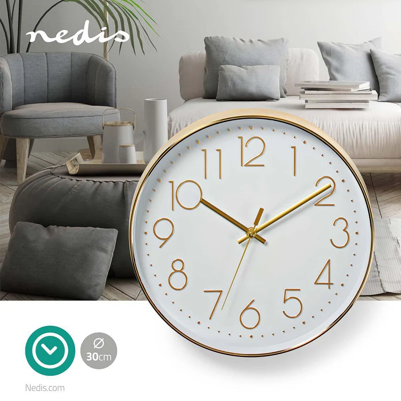 Wandklok Diameter: 300 mm - Kunststof