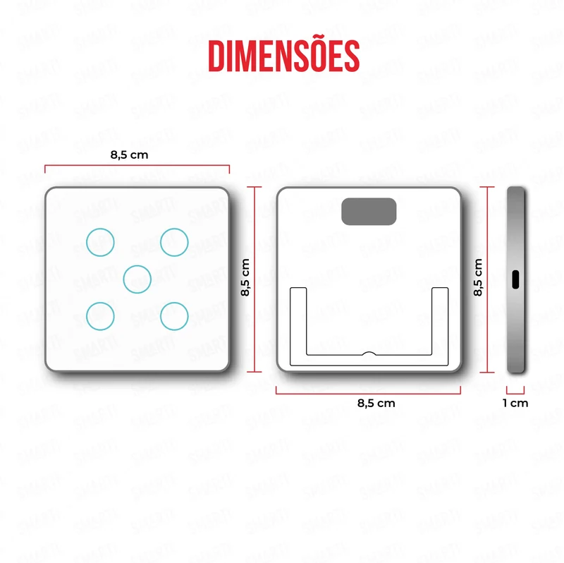 Smartify vPRO Comando de Cenários 5 Botões (15 Cenários) Zigbee Branco - SYPC05ZBBR