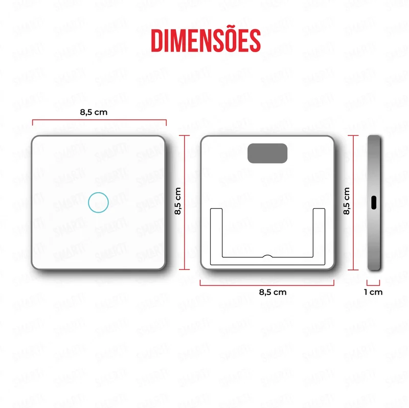 Smartify vPRO Comando de Cenários 1 Botão (3 Cenários) Zigbee Branco - SYPC01ZBBR
