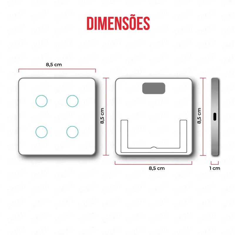 Smartify vPRO Comando de Cenários 4 Botões (12 Cenários) Zigbee Branco - SYPC04ZBBR