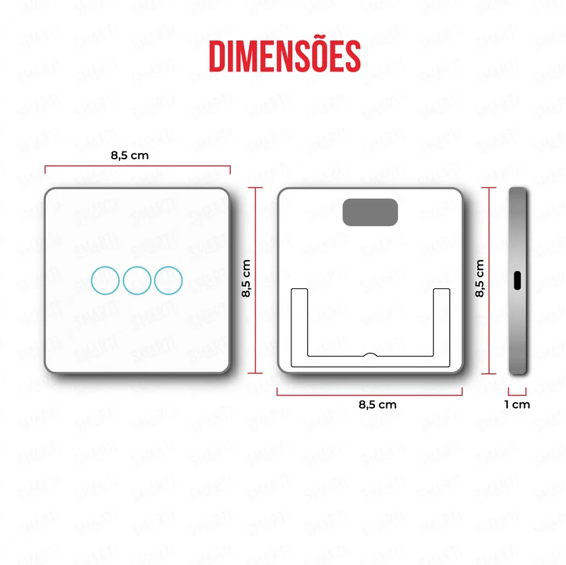 Smartify vPRO Comando de Cenários 3 Botões (9 Cenários) Zigbee Branco - SYPC03ZBBR