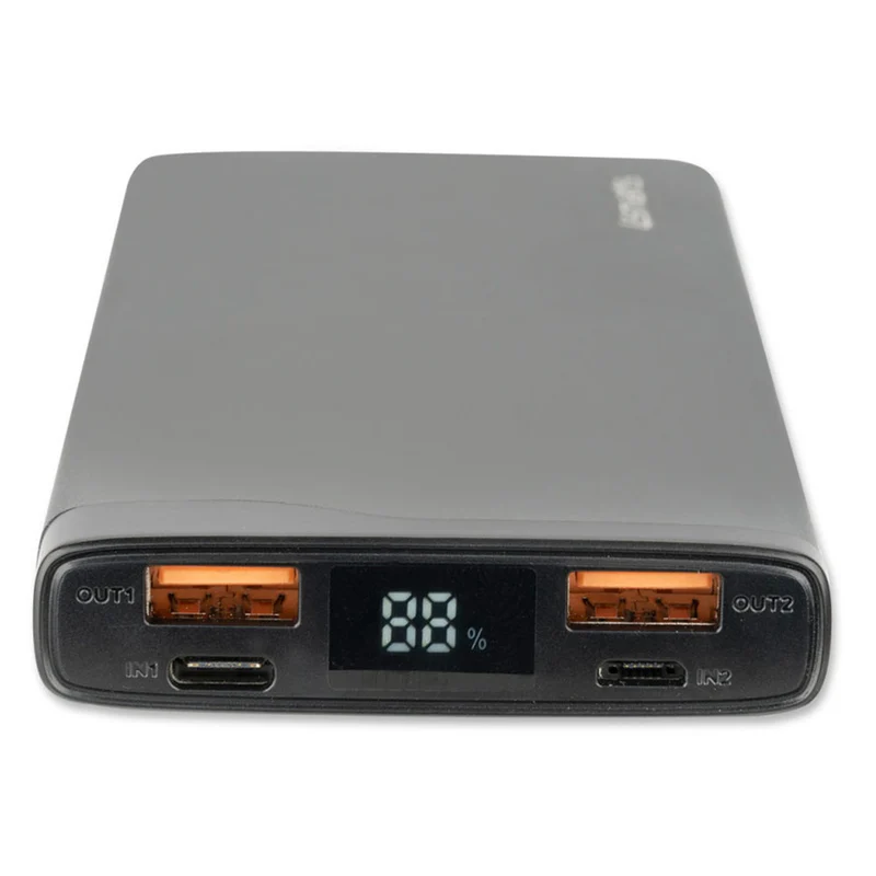 4Smarts VoltHub Pro 10.000 mAh powerbank, 22.5W USB-C PD og QC 3.0, Gunmetal