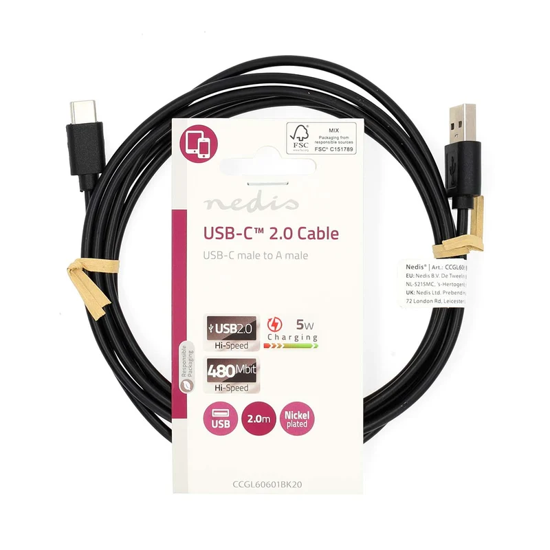 USB-Kabel USB 2.0 - USB-A Male - USB-C™ Male