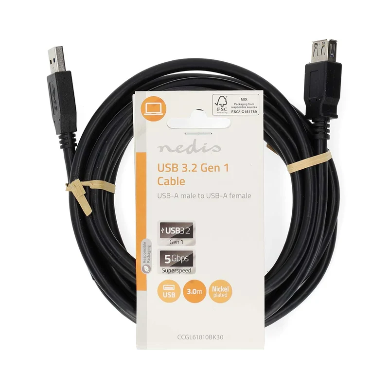 USB-Kabel USB 3.2 Gen 1 - USB-A Male - USB-A Female