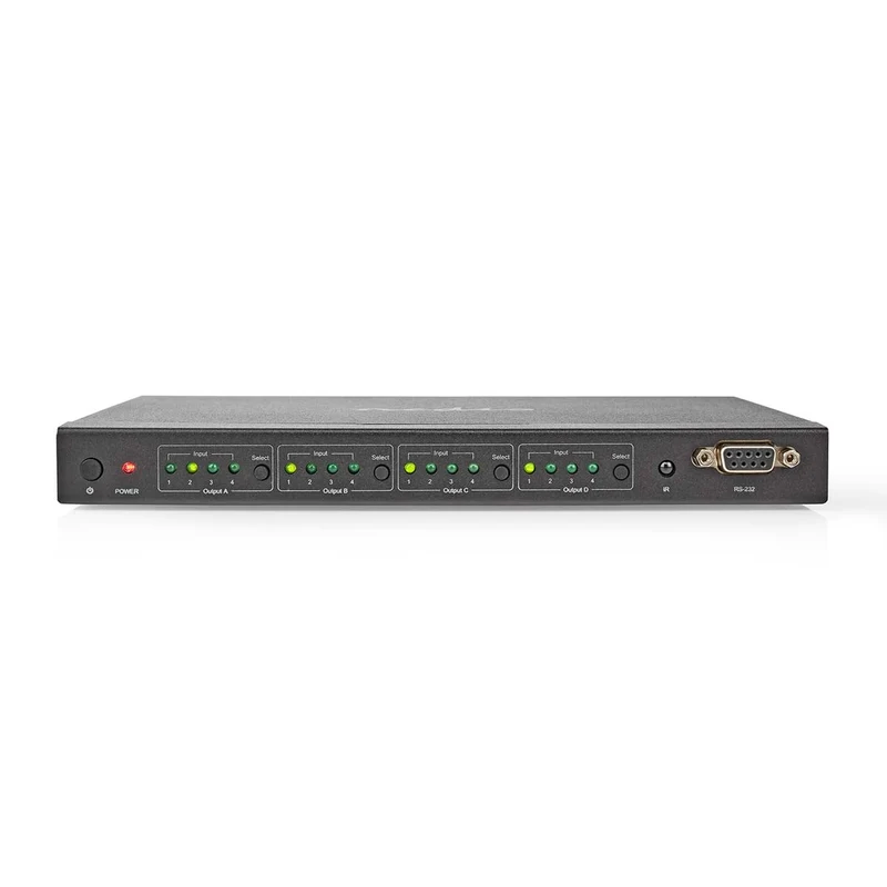 HDMI™ Matrix-Switch 4 x 4-Poorts poort(en) - DC Power / 1x RS232 / 4x HDMI™ Input - 4x HDMI™ Output