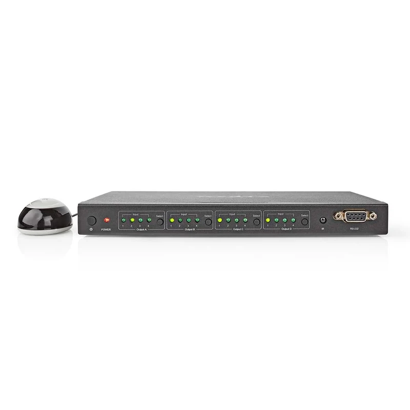 HDMI™ Matrix-Switch 4 x 4-Poorts poort(en) - DC Power / 1x RS232 / 4x HDMI™ Input - 4x HDMI™ Output