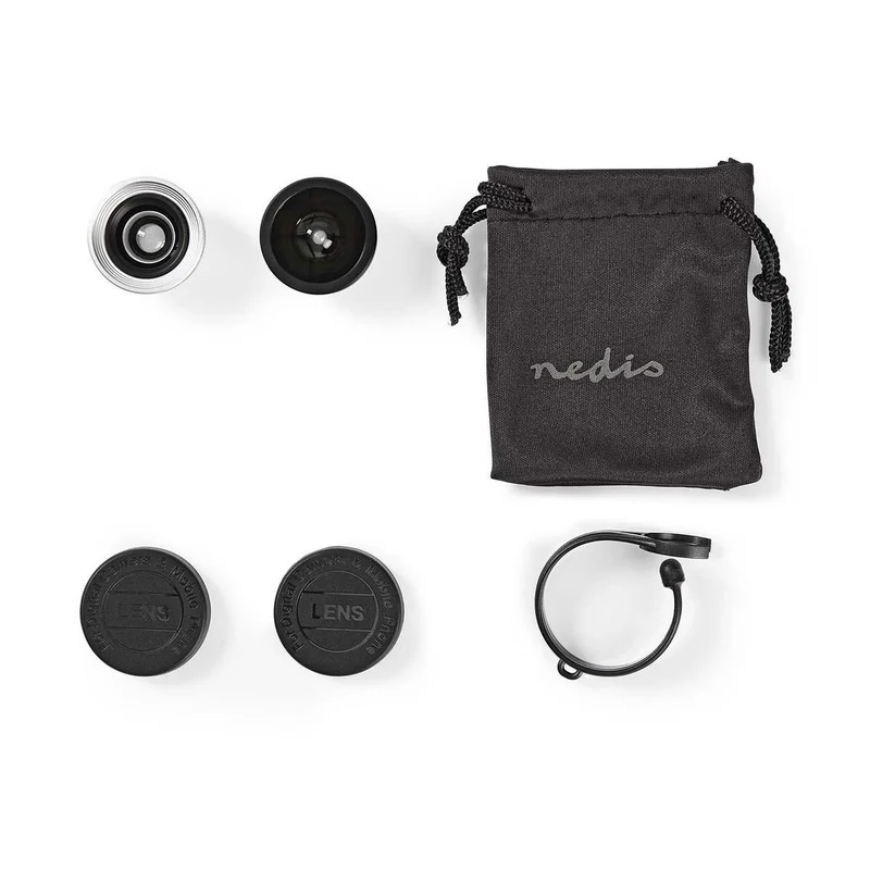Set Cameralenzen Apparaat: Smartphone / Tablet - 3-in-1 - Type lens: Brede Hoek / Macro / Visoog