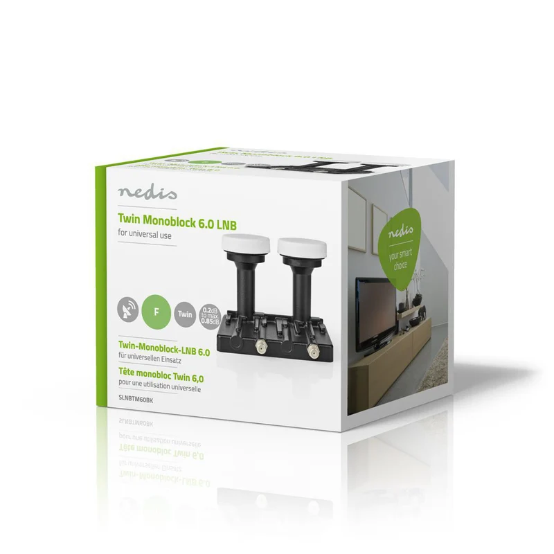 LNB Twin Monoblock 6° - Apparaat stroomoutput: 2x F-Connector - Ruisbereik: 0.85 dB