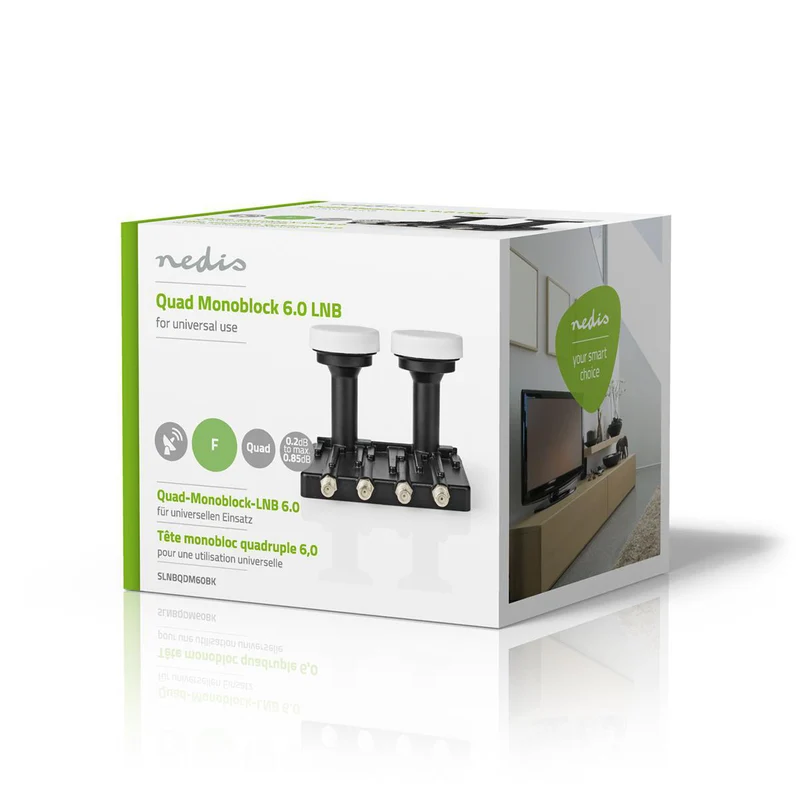 LNB Quad Monoblock 6° - Apparaat stroomoutput: 4x F-Connector - Ruisbereik: 0.85 dB