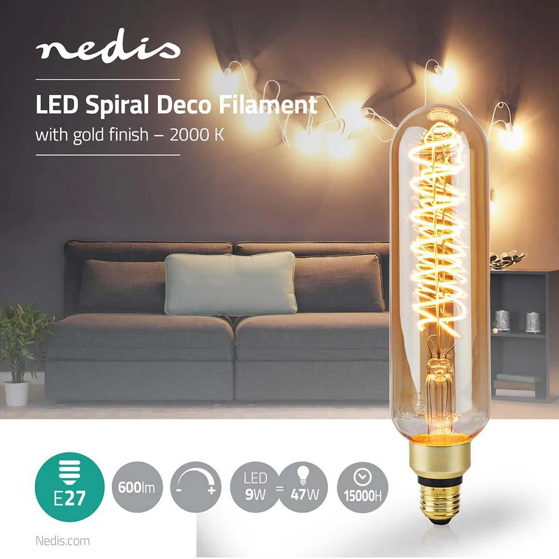 LED-Filamentlamp E27 T65 - 8.5W - 600 lm