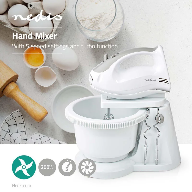 Handmixer 200W - 5-Snelheden - Turbo-functie