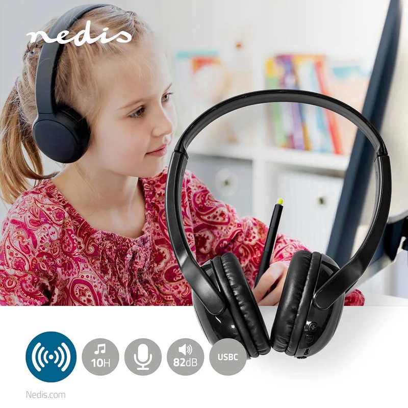 Draadloze On-Ear Koptelefoon Batterij 1 werkingstijd standaard verbruik: 480 min - Ingebouwde microfoon - Drukbediening
