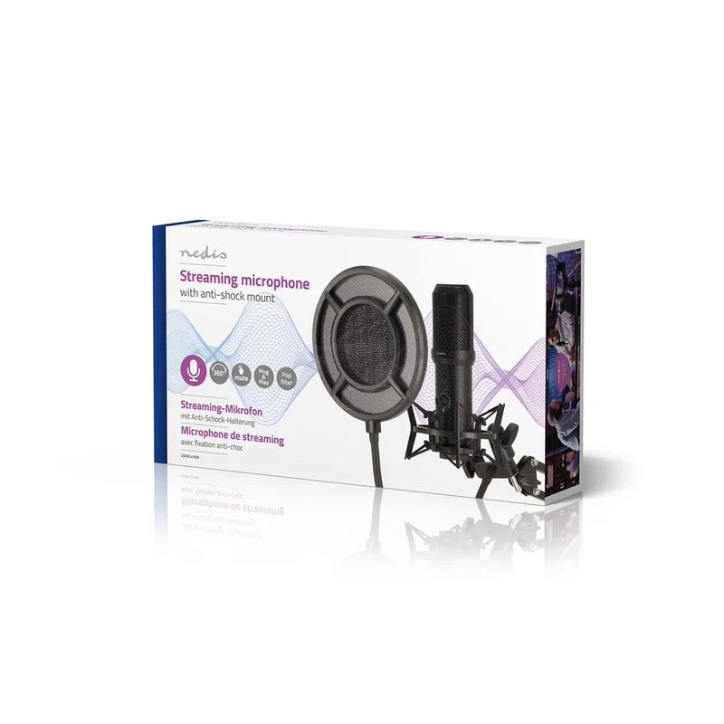 Streaming- en Gamingmicrofoon Apparaat: Desktop / Notebook - USB Type-A - Aan/uit knop